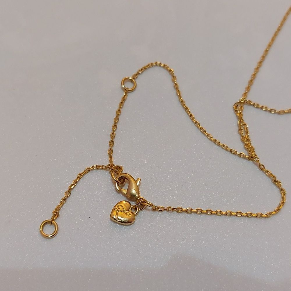 Signed L Dainty Pretty Pink Crystal Gold Tone Necklace - Picture 4 of 5